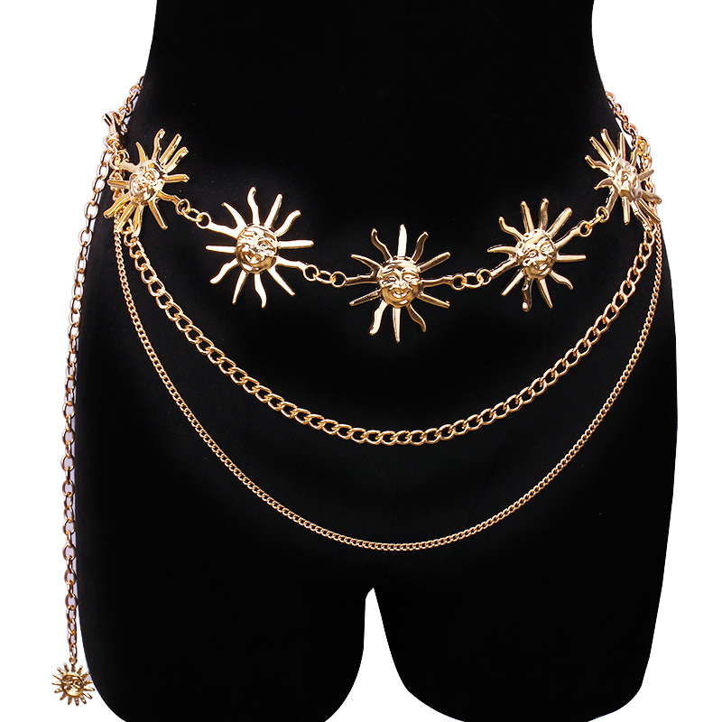 チャンキーな多層パンクゴシックムーンサンウエストチェーンメタ - Body Jewelry Online のレビューと価格