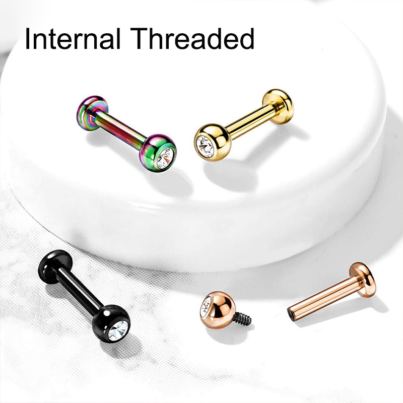 16G サージカルスチール ボールトップ CZ リップ セプ - Body Jewelry Septum のレビューと価格