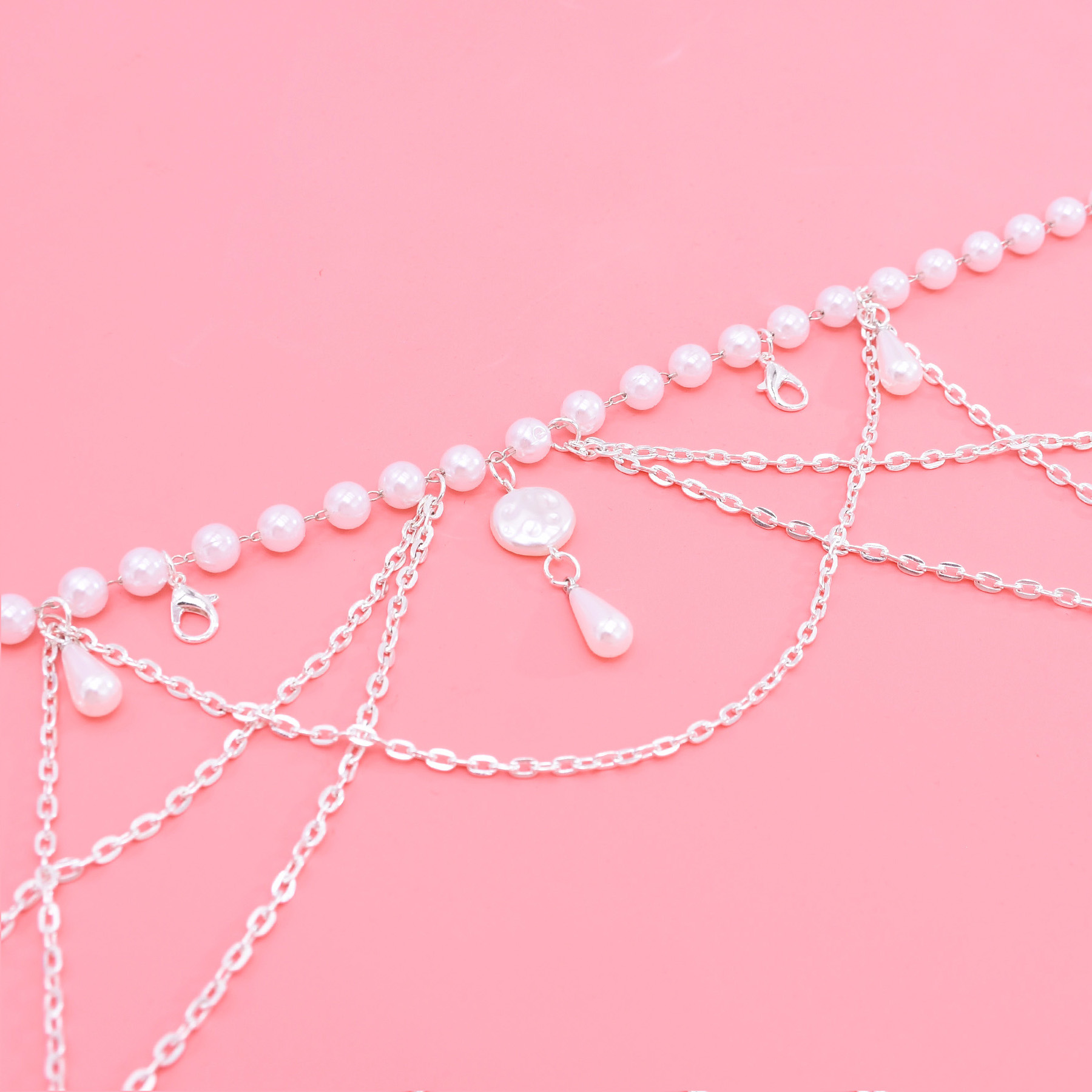 セクシーなウエストチェーンベルト多層模造真珠ベリーボディチェ - Body Jewelry Online のレビューと価格