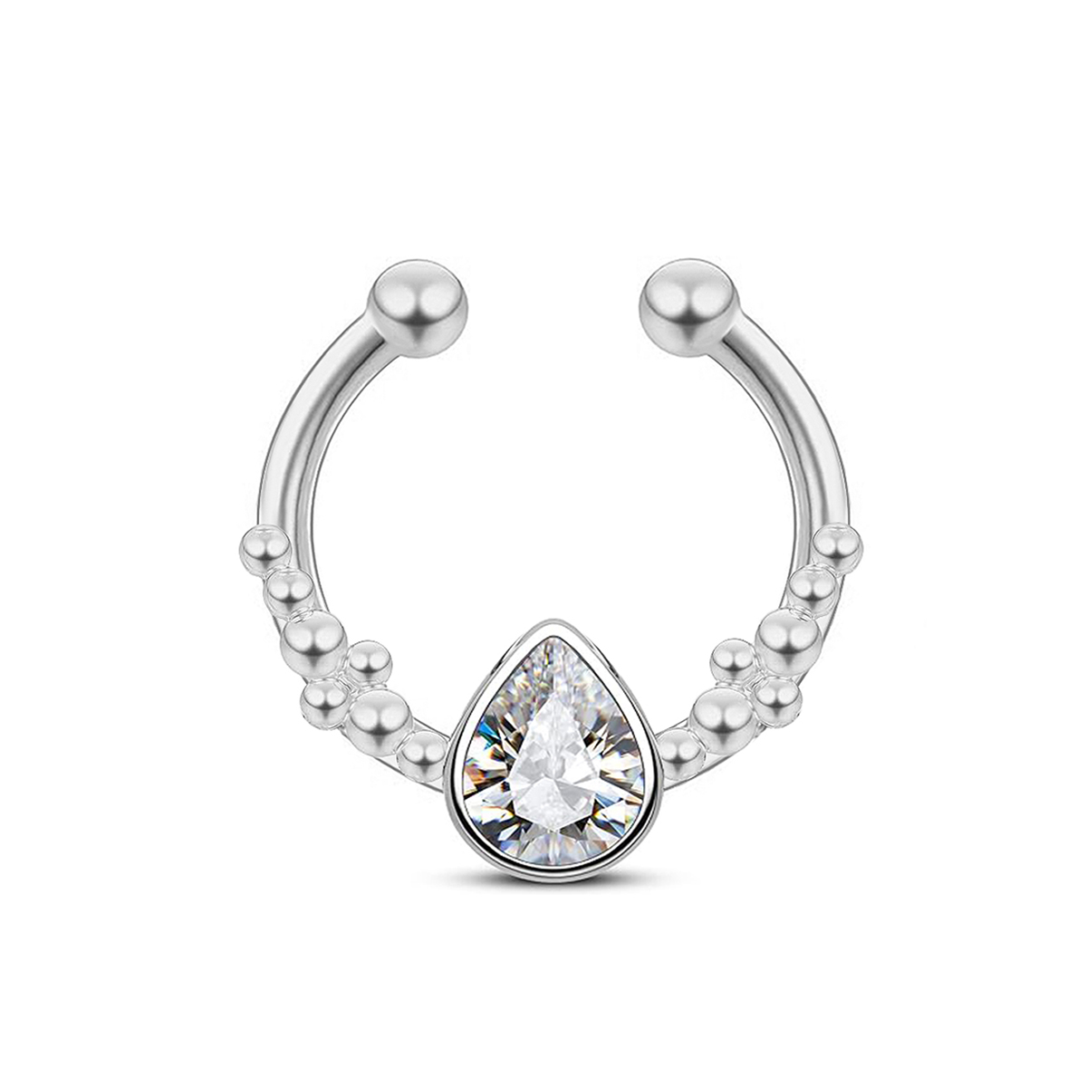 ステンレス鋼ホースシューウォータードロップノーズリング女性用 - Body Jewelry Septum のレビューと価格