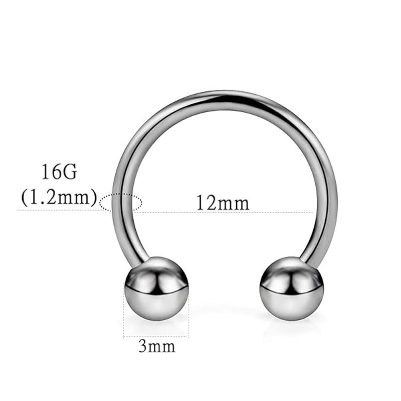 チタン馬蹄形セプタムリング,鼻リング,ヘリックス,軟骨,耳珠 - Body Jewelry Nipple Rings のレビューと価格