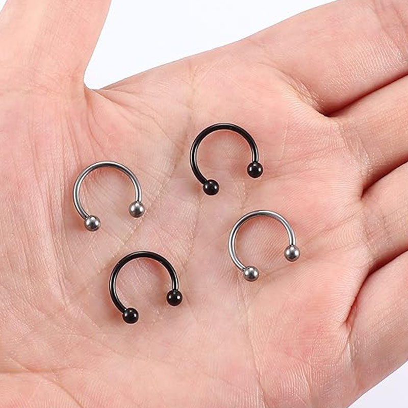 チタン馬蹄形セプタムリング,鼻リング,ヘリックス,軟骨,耳珠 - Body Jewelry Nipple Rings のレビューと価格