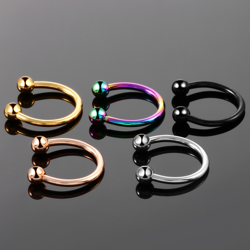チタン馬蹄形セプタムリング,鼻リング,ヘリックス,軟骨,耳珠 - Body Jewelry Nipple Rings のレビューと価格