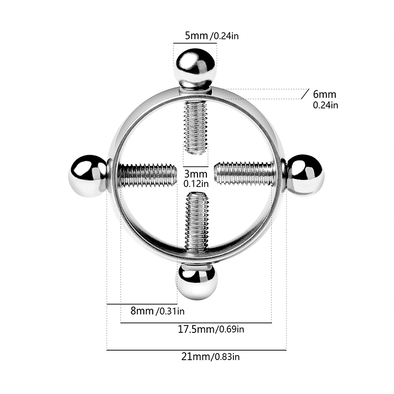 1 ペアのステンレス鋼クロスニップルクランプ - ピアスなし - Body Jewelry Nipple Rings のレビューと価格