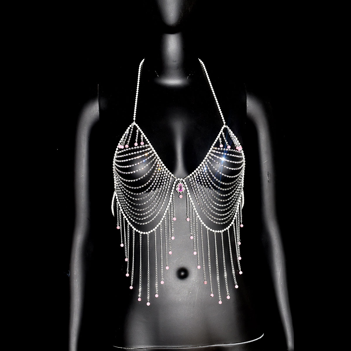 スタイリッシュなラインストーンブラジャージュエリーセクシーな - Body Jewelry Dress のレビューと価格