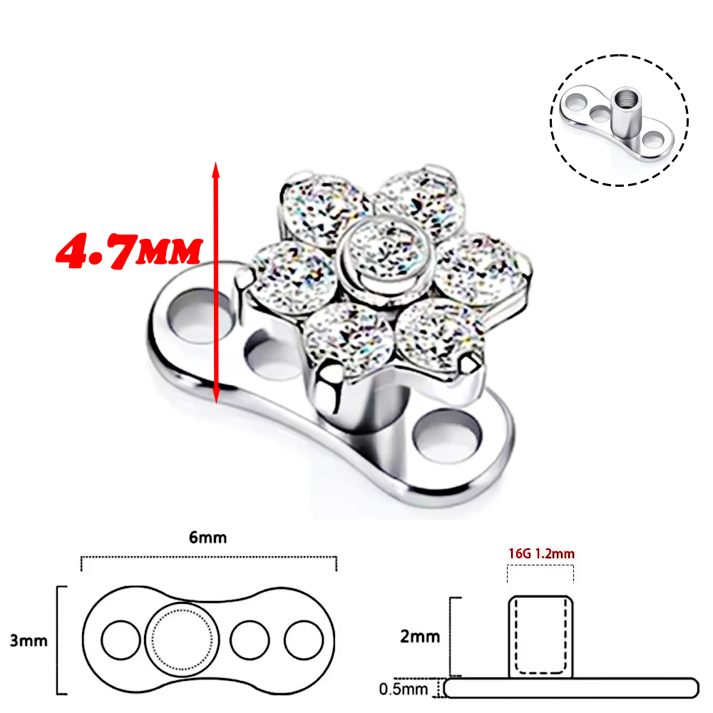 F136チタン合金高品質インプラントグレードジルコニアフラワ - Body Jewelry Implant Grade のレビューと価格