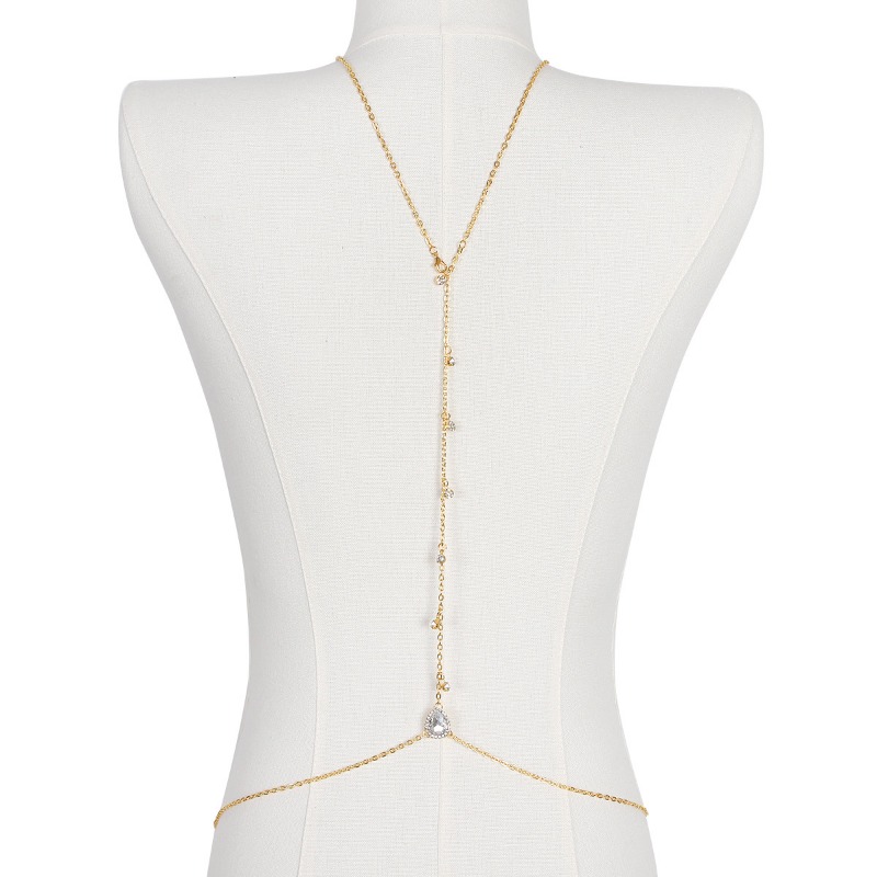 花嫁背中の開いたラインストーン水滴ボディチェーンベリーウエス - Body Jewelry Dress のレビューと価格