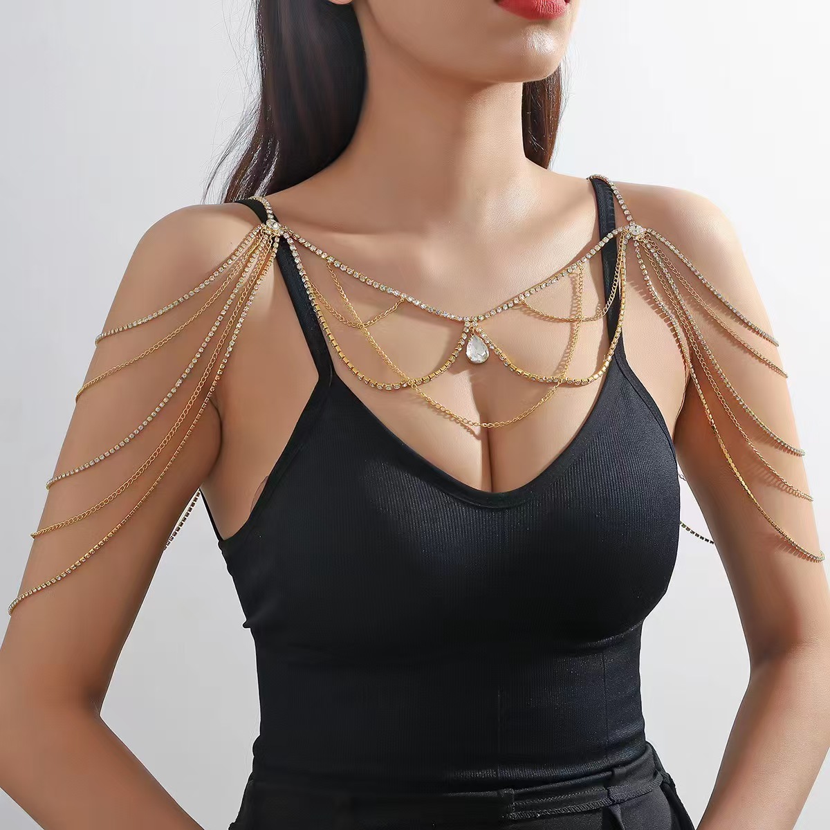 売れ筋爆発的人気！幾何学模様ラインストーンの個性的な多層セク - Body Jewelry Hot のレビューと価格