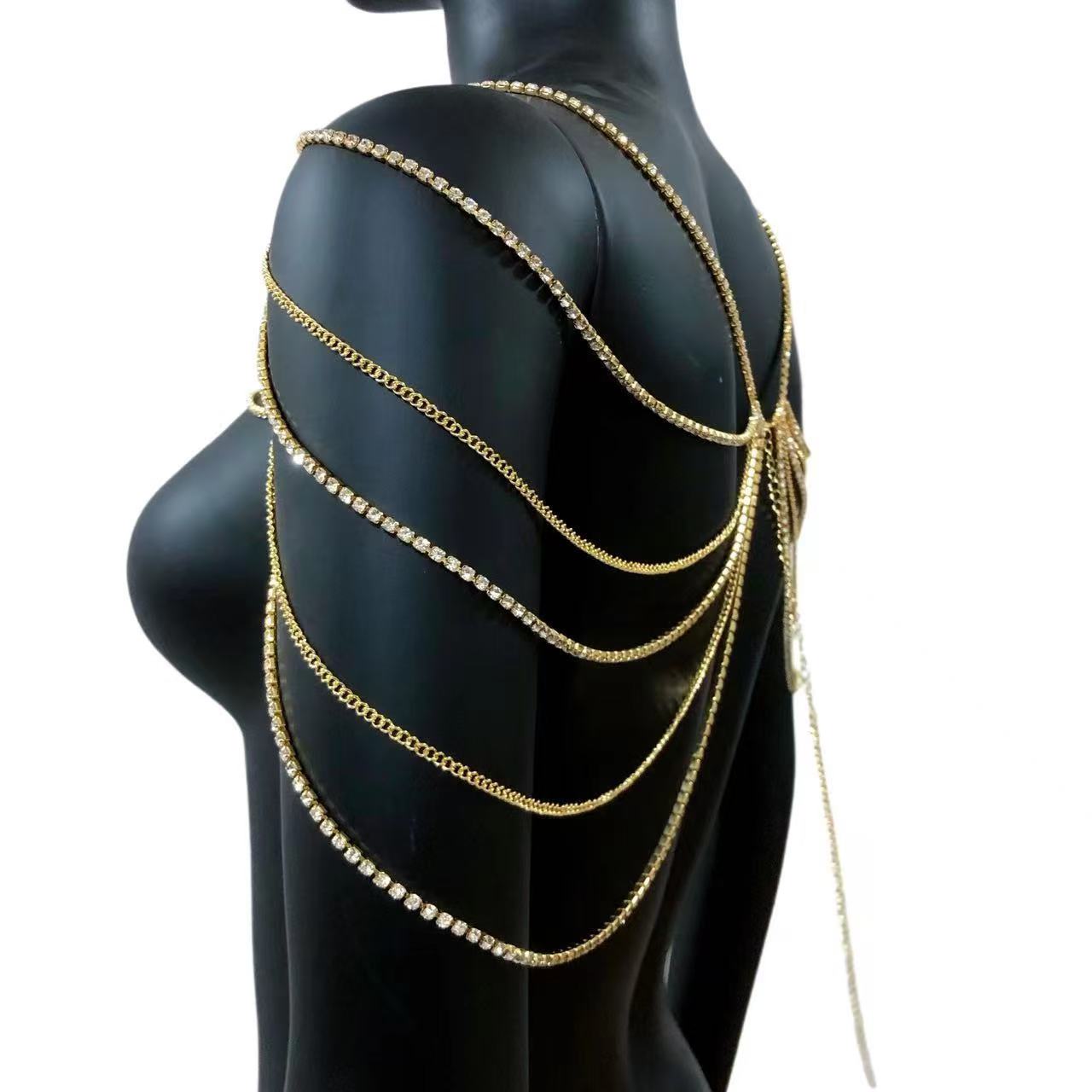 売れ筋爆発的人気！幾何学模様ラインストーンの個性的な多層セク - Body Jewelry Hot のレビューと価格