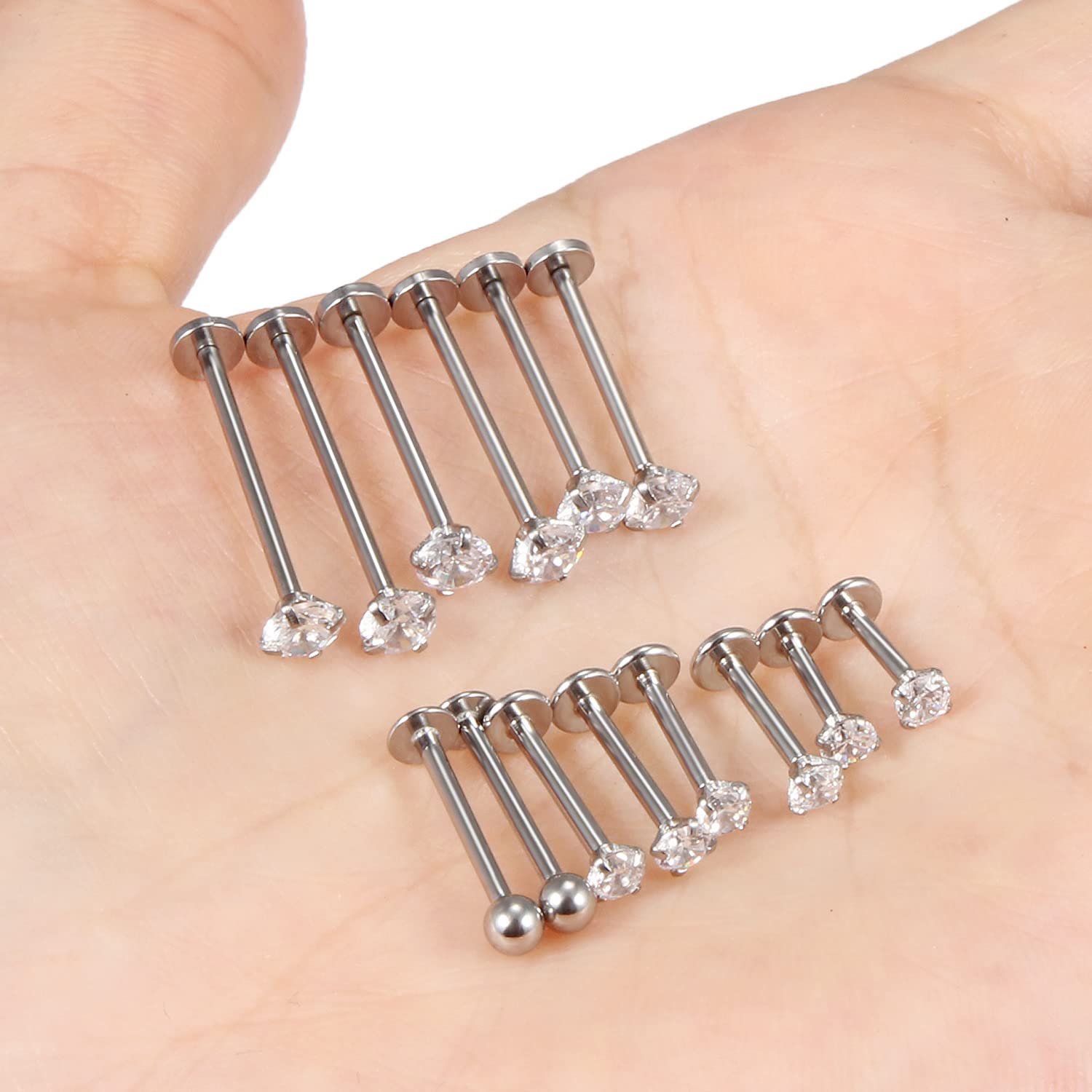 16 G異なるサイズの平背ネジ柱316 L外科鋼製Labre - Flat Back Labret Stud のレビューと価格