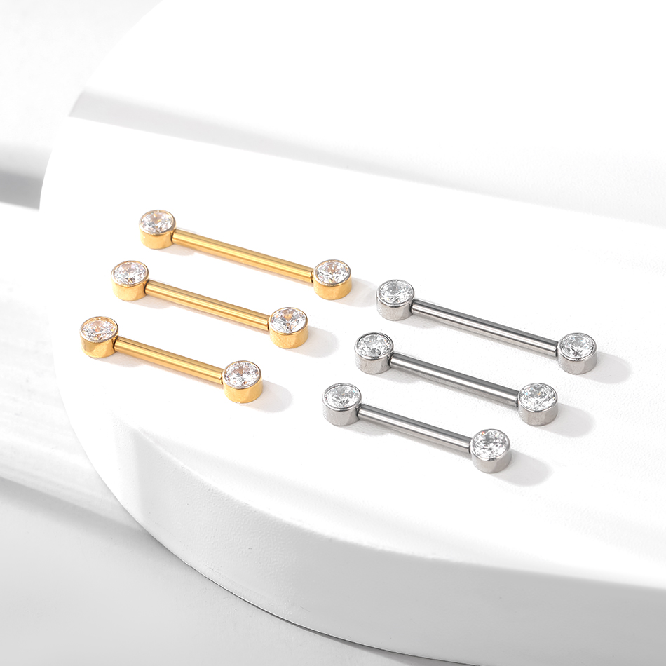 女性用チタンニップルピアス,インプラント品質,czセット付き - Body Jewelry Implant Grade のレビューと価格